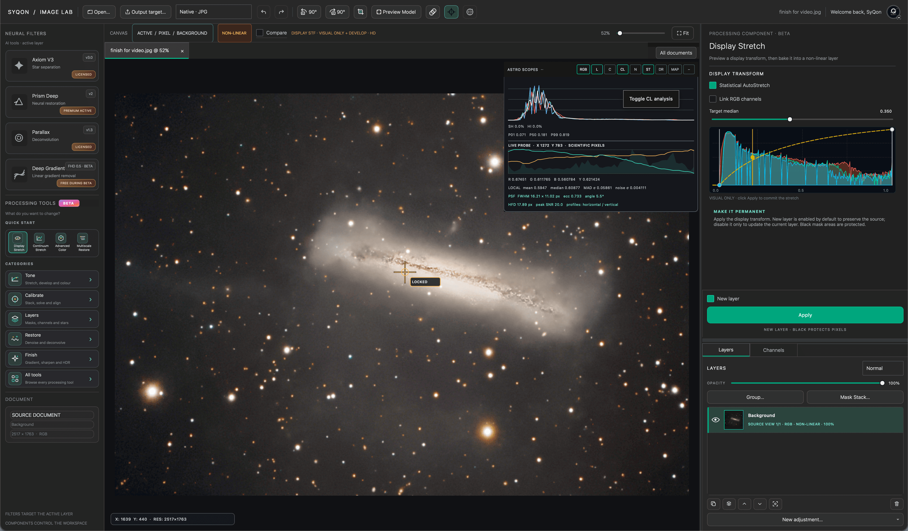 SyQon Studio image-processing workspace